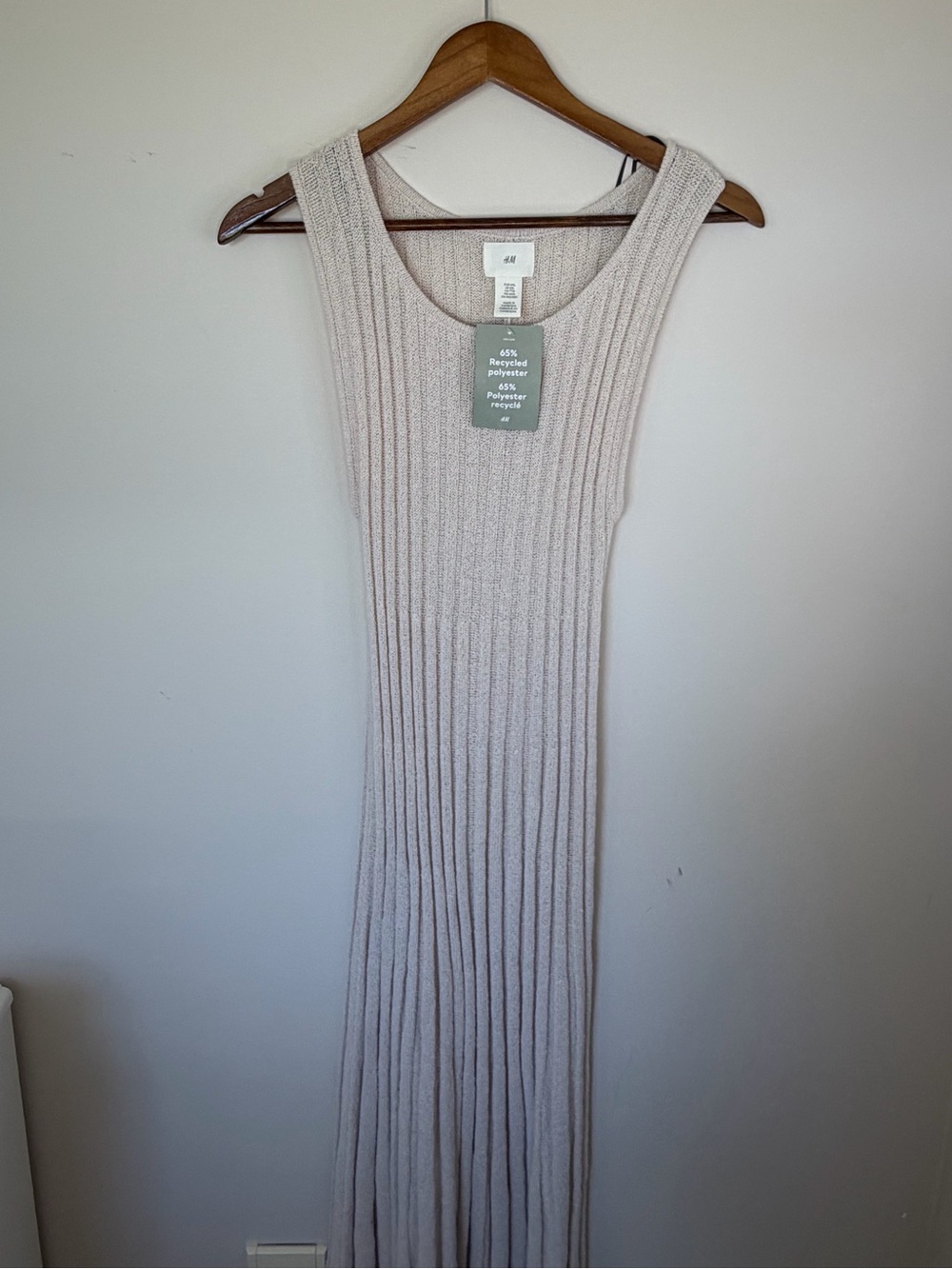 H&M stretch desert/beach Ribbed Sleeveless Maxi Dress - linen colour